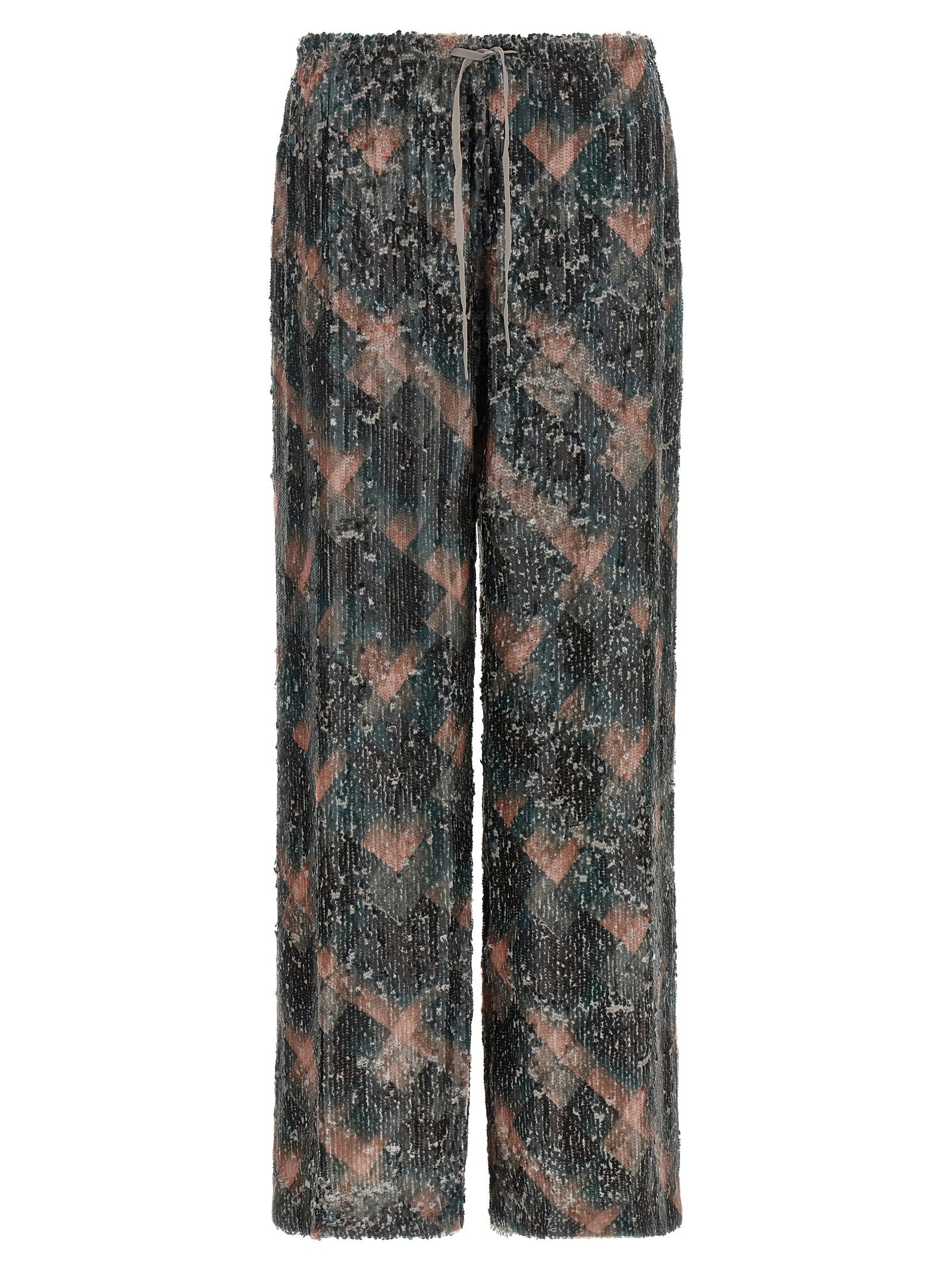 Dries Van Noten Sequin-Embellished Trousers — Charcoal