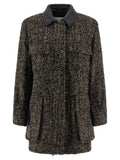Max Mara Saharan Wool Tweed Jacket — Black