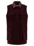 Max Mara Double Wool, Alpaca & Cashmere Vest — Burgundy