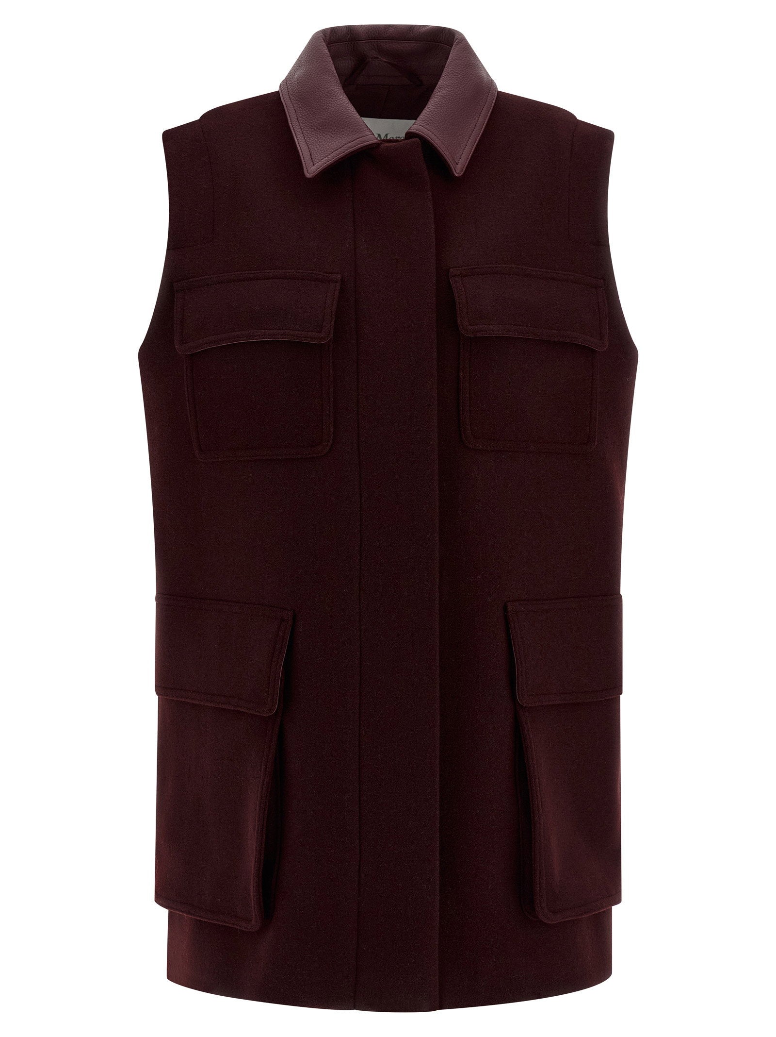 Max Mara Double Wool, Alpaca & Cashmere Vest — Burgundy