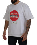Men's White Amor Heart Cotton Crewneck T-Shirt