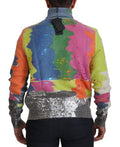 Men's Multicolor Mohair Turtleneck Nylon Wool