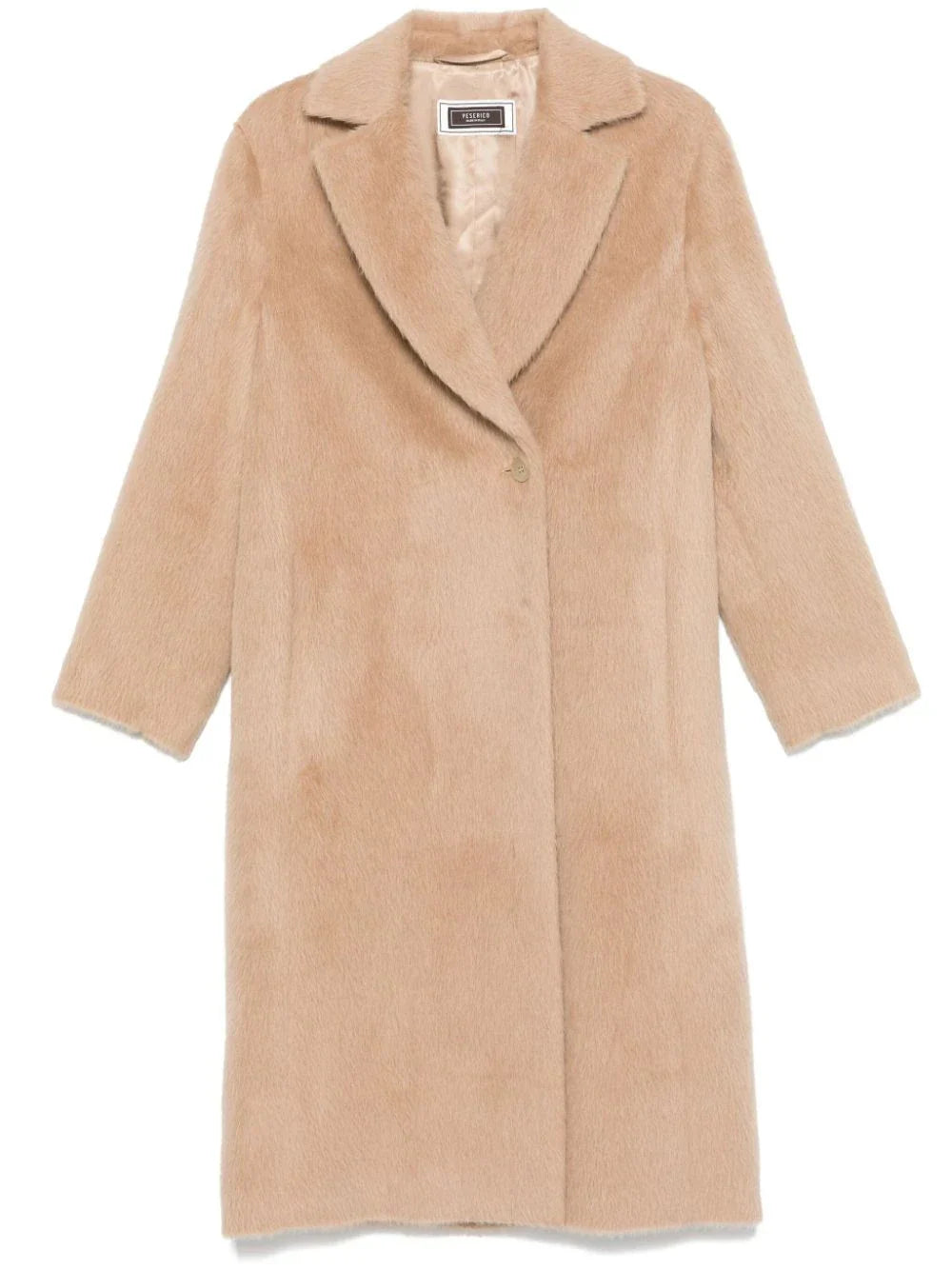 Peserico Double-Breasted Alpaca-Wool Blend Coat — Beige