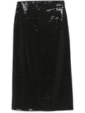 Peserico Sequinned Maxi Skirt — Black