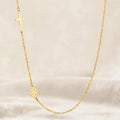 Personalizada Cristiana Cruz Nacimiento Flor Collar Bautizo Cumpleaños Aniversario Día de San Valentín Regalo para Mujeres Cristianas