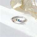 Anillo Personalizado Marquesa Piedra de Nacimiento Joyería Delicada Cumpleaños Día de San Valentín Aniversario Regalo para Mujeres