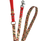 Handmade Dog Leash - Christmas Dachshunds - Red