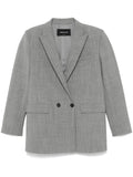 Fabiana Filippi Double-Breasted Virgin Wool Blazer — grey