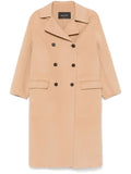 Fabiana Filippi Double-Breasted Merino Wool Coat — Beige