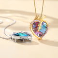 Personalizada en forma de corazón collar de gemas con piedra de nacimiento y el texto Joyería delicada Cumpleaños Aniversario de regalo para las mujeres