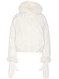 Yves Salomon Fox Fur-Trimmed Goose Down Down Jacket — White