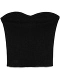 Peserico Lurex Ribbed Knit Tank Top — Black