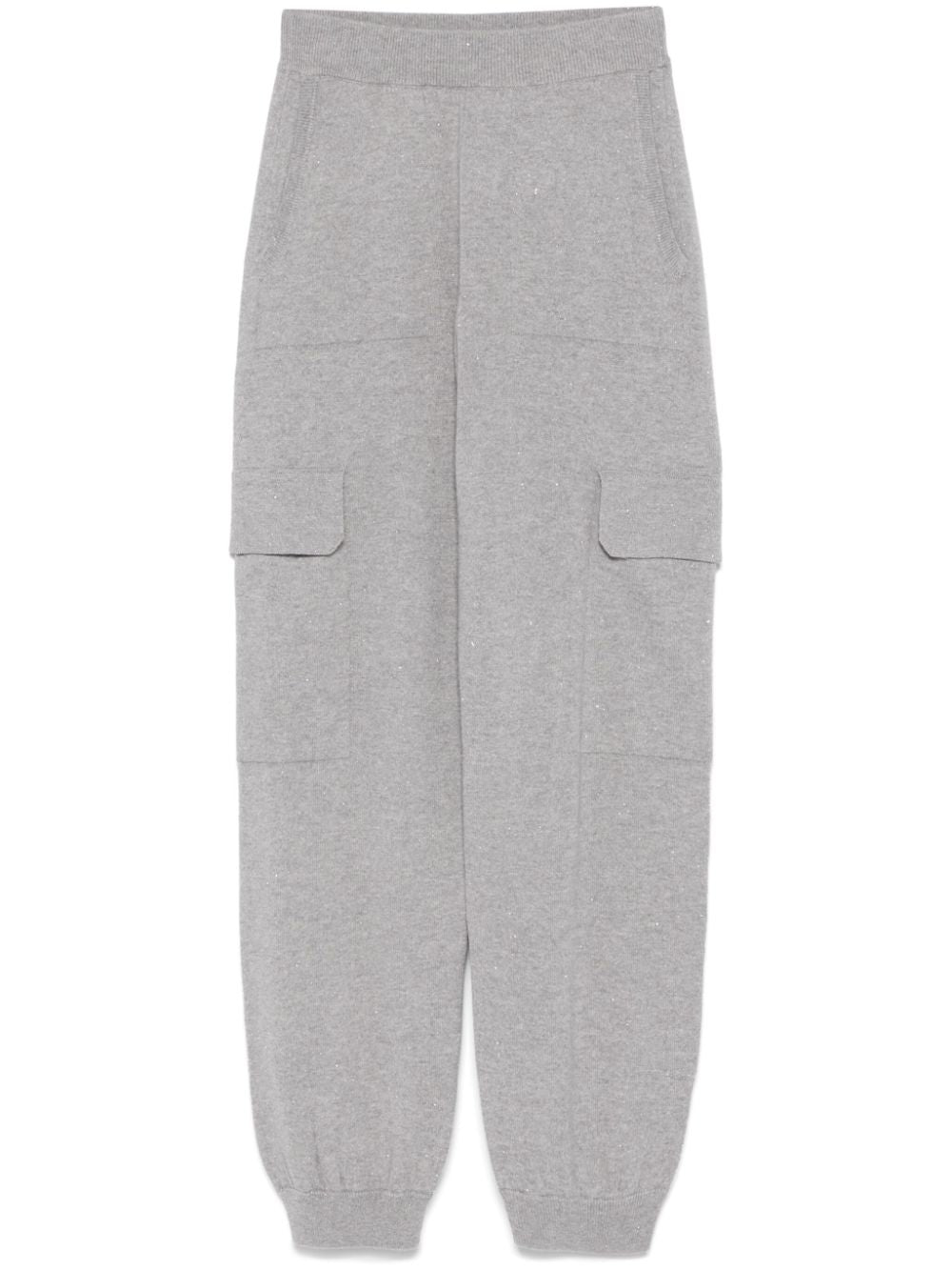 Peserico Fine-Knit Virgin Wool Blend Joggers — grey