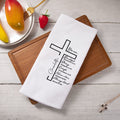 Toalla de Té Personalizada Biblia Cruz Suave Waffle con Nombre Decoración de Cocina Uso Diario Regalo de Aniversario para Familia Cristiano