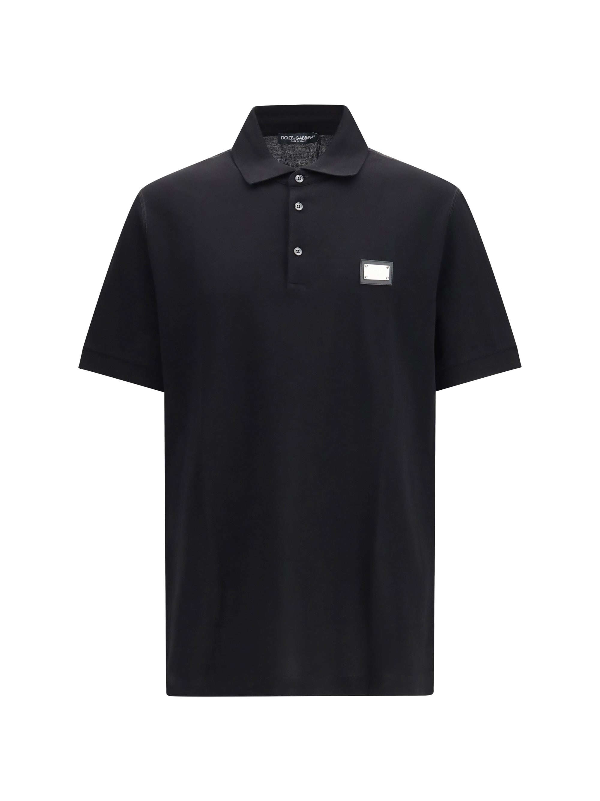 Dolce & Gabbana Cotton Piqué Polo — Black