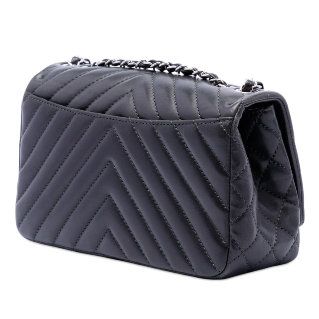 Medium Chevron Lambskin Surpique Flap