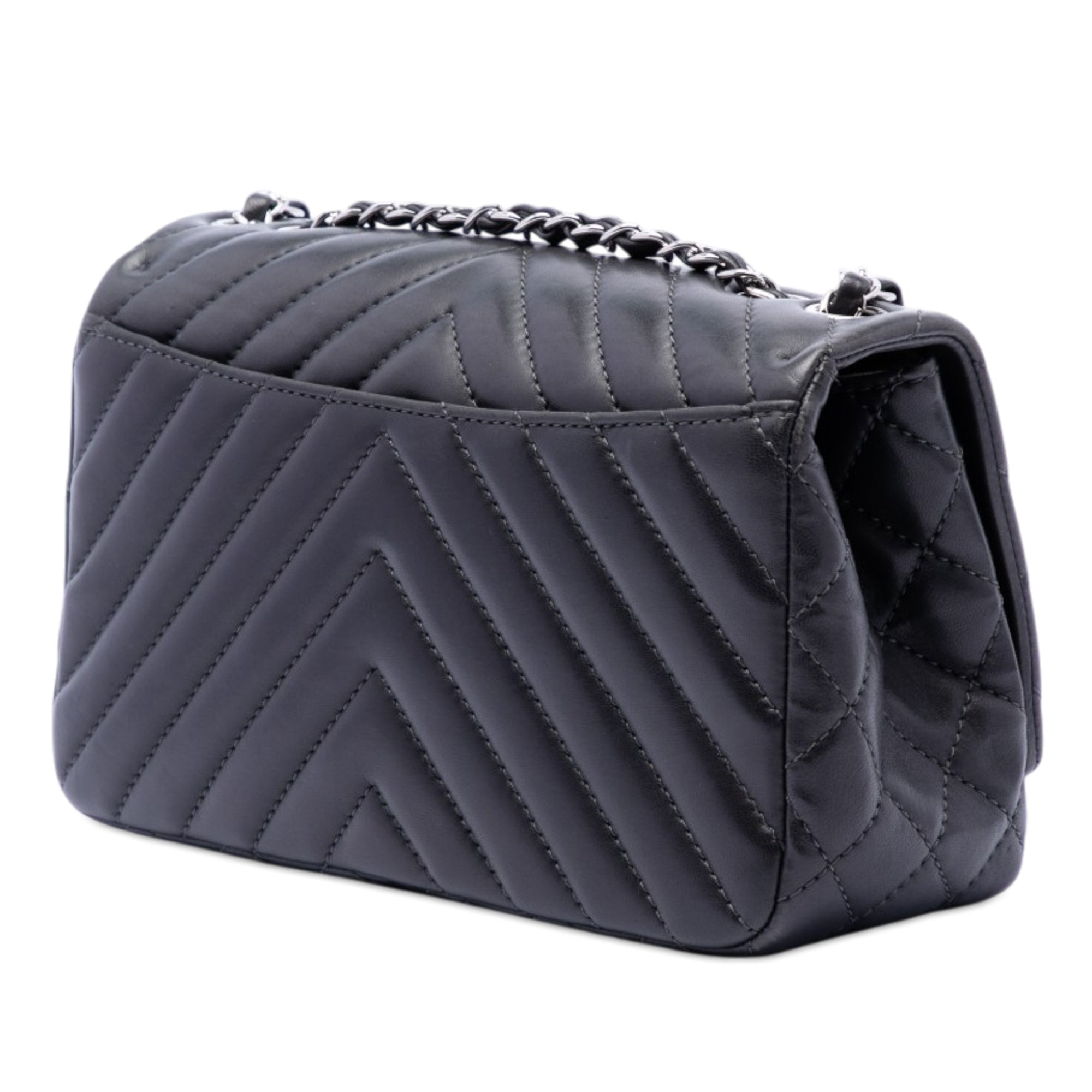 Medium Chevron Lambskin Surpique Flap
