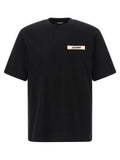 Jacquemus Logo-Detailed Gros Grain Cotton T-Shirt — Black