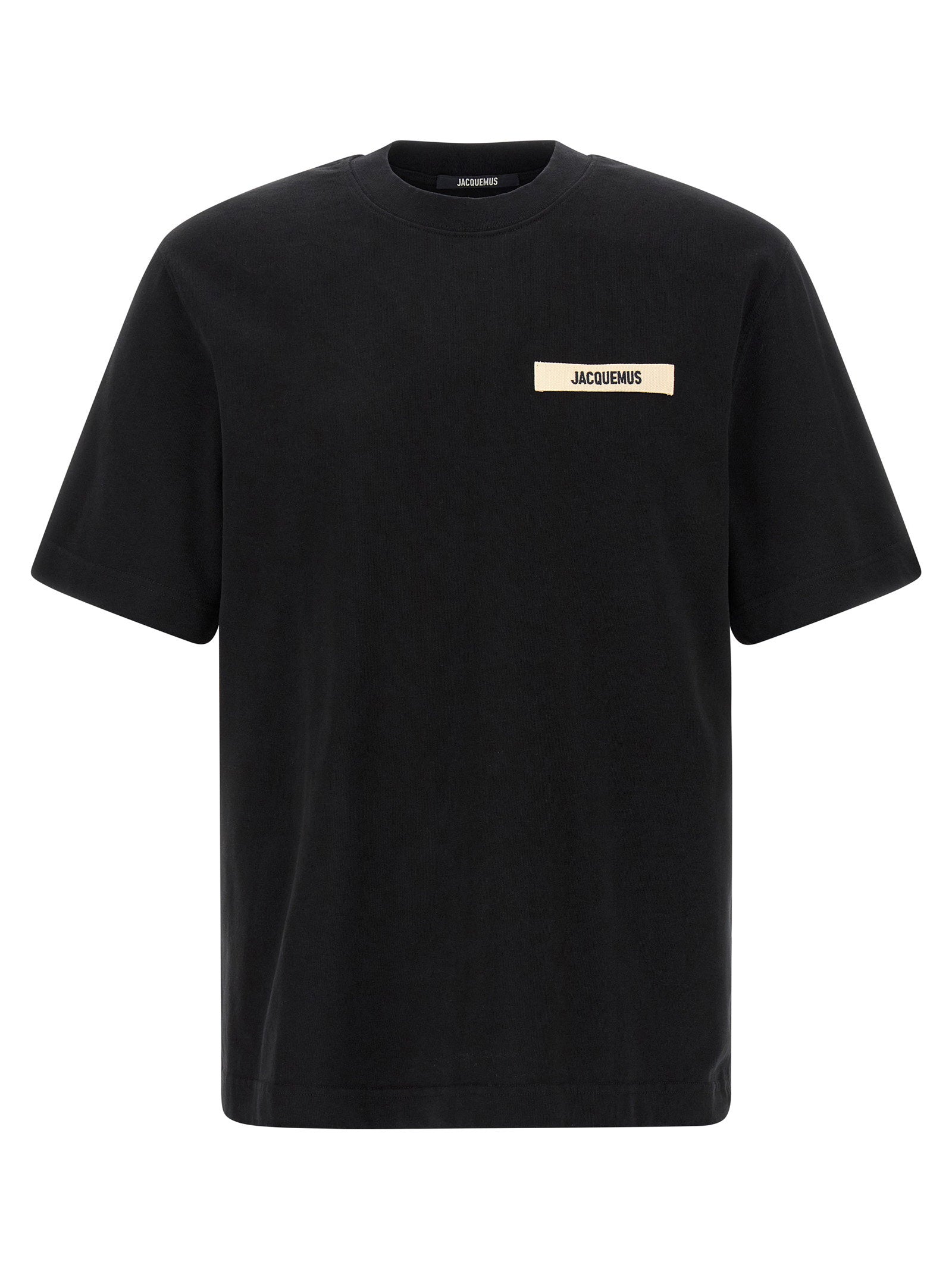 Jacquemus Logo-Detailed Gros Grain Cotton T-Shirt — Black