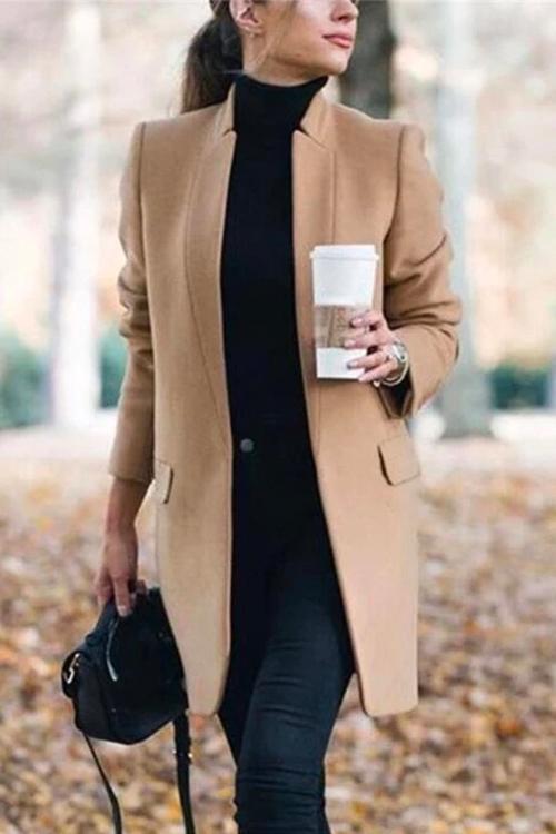 Rosamary Stand Collar Open Front Cardigan