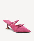 Bowtention Pointed Toe Heeled Mule - Hot Pink / US 11 | EU 42.5 | UK 9