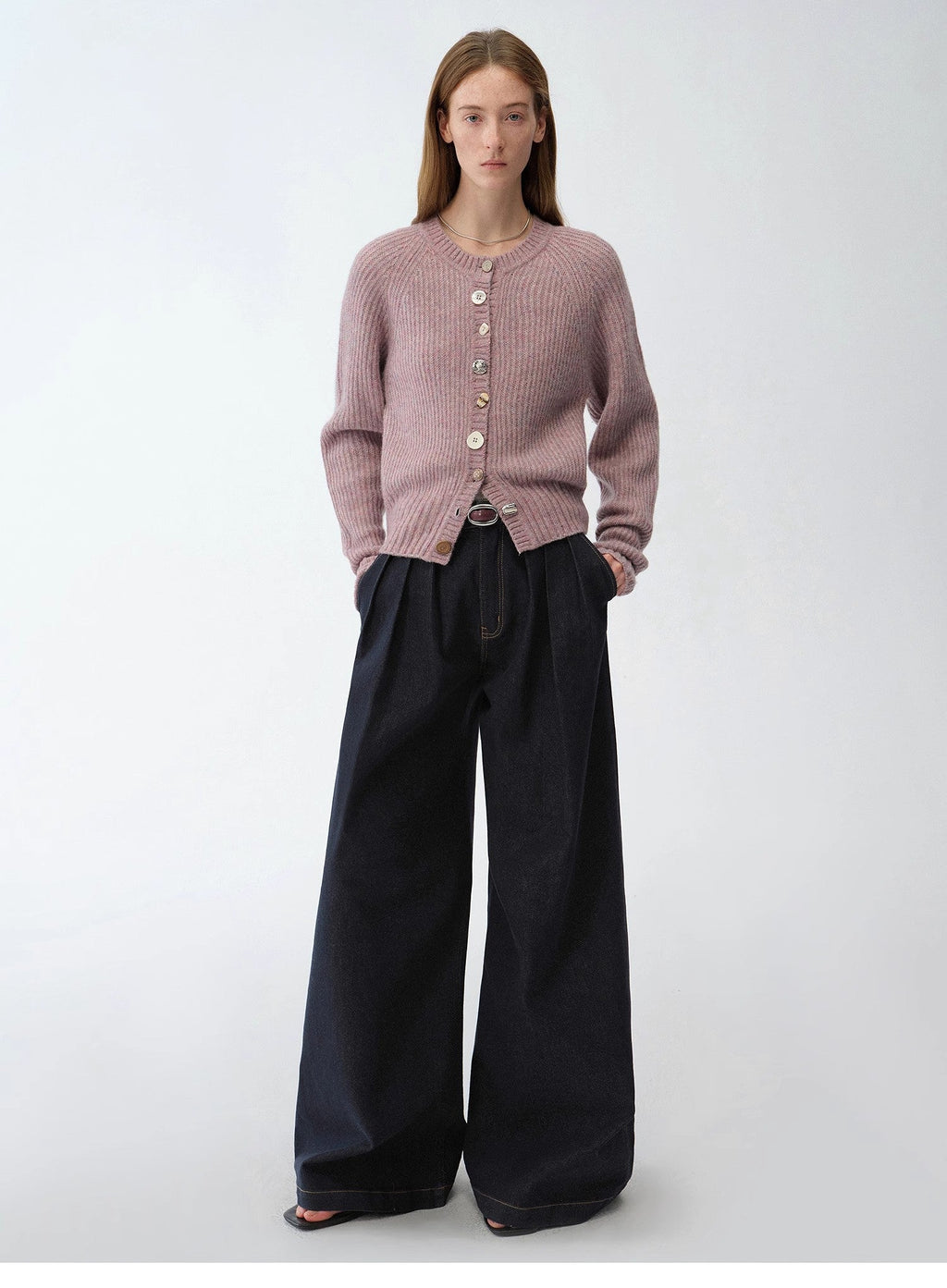 Street Style Vintage Handmade Lycra Stretch Jeans Wide Leg Loose Trousers Women Spring