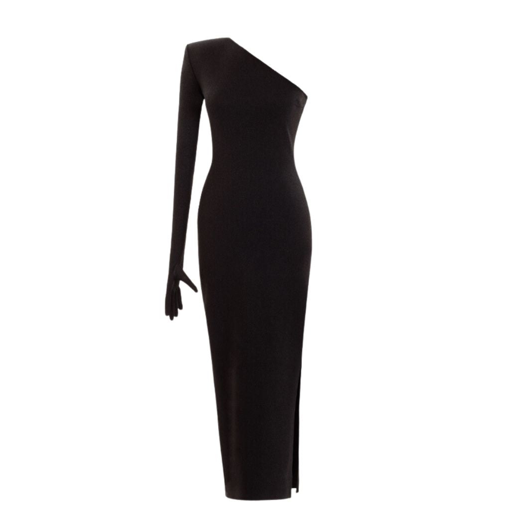 Long Sleeve One Glove Dress With A Cut