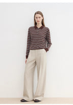 Leisure Moments classic low-waisted loose casual straight pants exquisite fashion sense casual pants for women