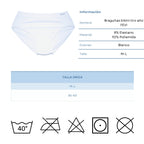 FEVI | Pack de 6 Braguitas Tiro Medio-Alto | en 1 o 3 Colores Diferentes: Blanco, Negro y Beige | Elásticas y Cómodas | Para Uso Diario