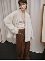 Winter Love IslandTuscan fur one-piece coat women's long hanging collar straight fur coat