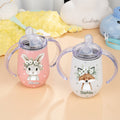 Vaso Térmico Personalizado con Nombre y Asa con Diseño de Guirnalda de Animales 10 oz Baby Shower Birthday Gift for Children