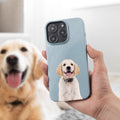 Acuarela Personalizada 1-3 Foto Mascota TPU Funda de Teléfono para iPhone Samsung con Nombre Multicolor Disponible Regalo de Cumpleaños para Amantes del Perro Gato