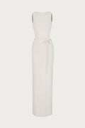 Tie Maxi Dress (White Bouclé)