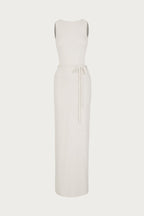 Tie Maxi Dress (White Bouclé)
