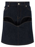 Jean Paul Gaultier Cut-Out Denim Skirt — Indigo