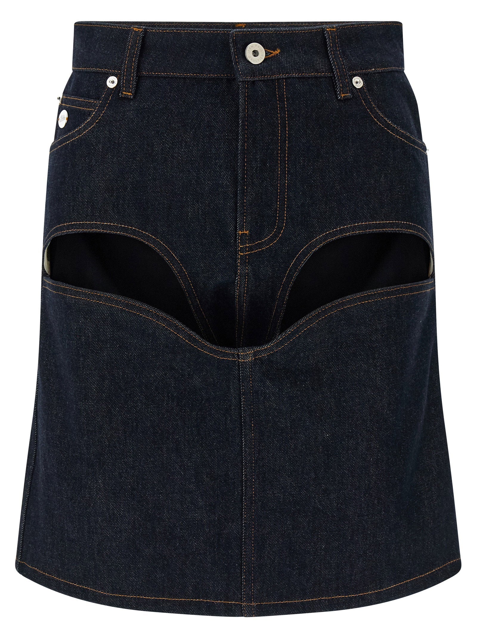 Jean Paul Gaultier Cut-Out Denim Skirt — Indigo