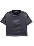 Peserico Silk Blend Satin Blouse — Blue