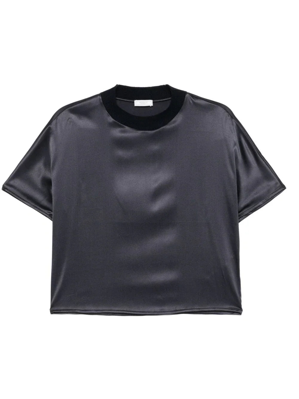 Peserico Silk Blend Satin Blouse — Blue