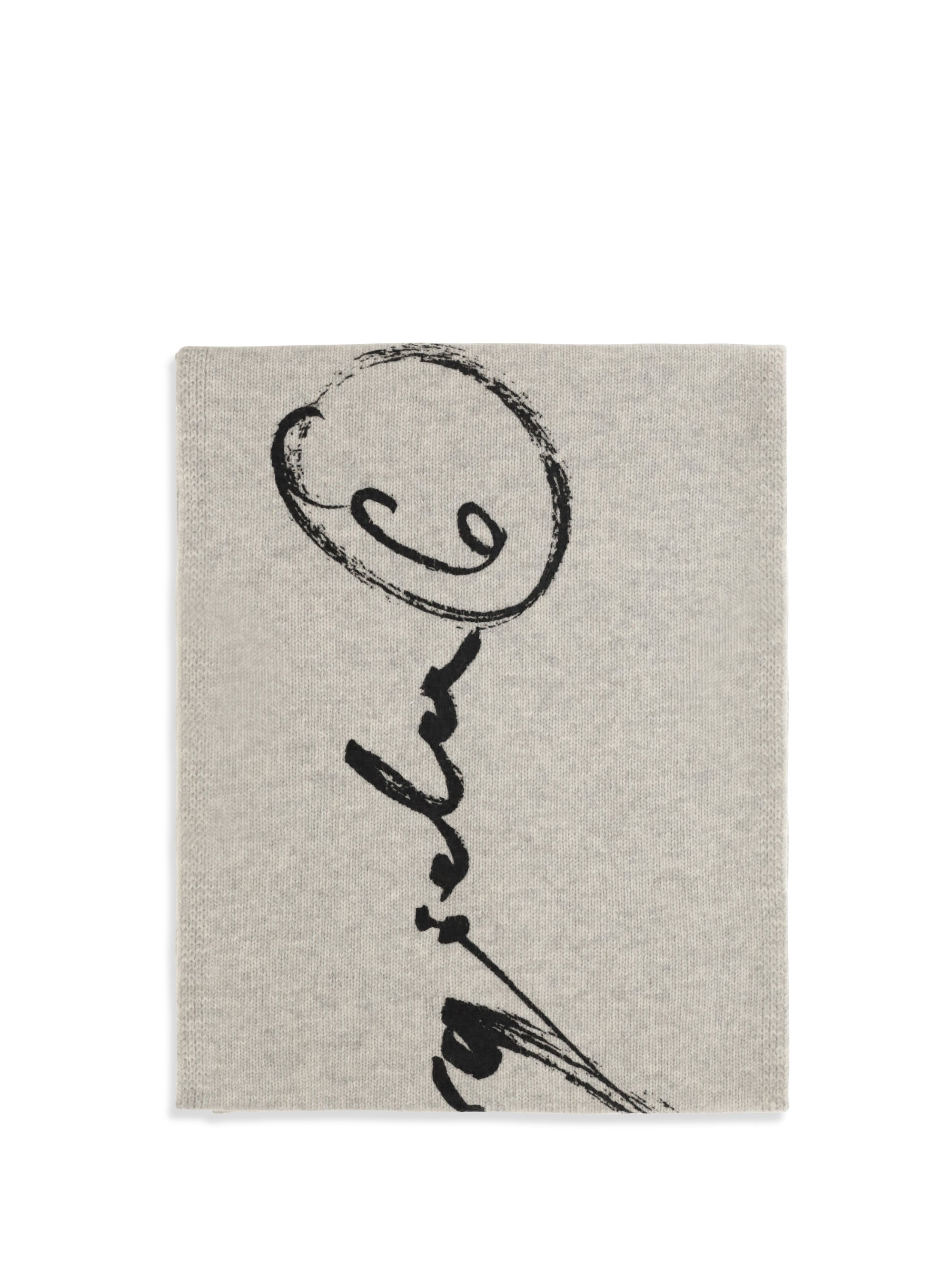 MM6 Maison Margiela Signature Knitted Wool Scarf — Gray