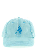 The Attico Logo-Embroidered Canvas Baseball Cap — Light Blue
