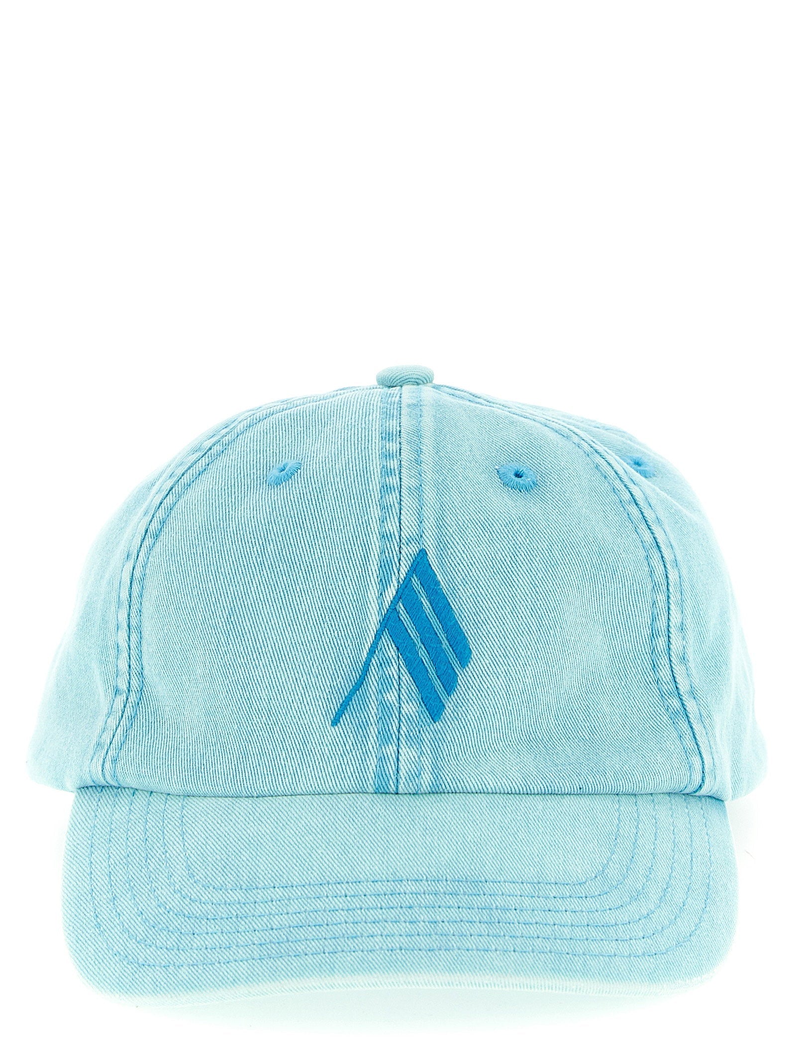 The Attico Logo-Embroidered Canvas Baseball Cap — Light Blue