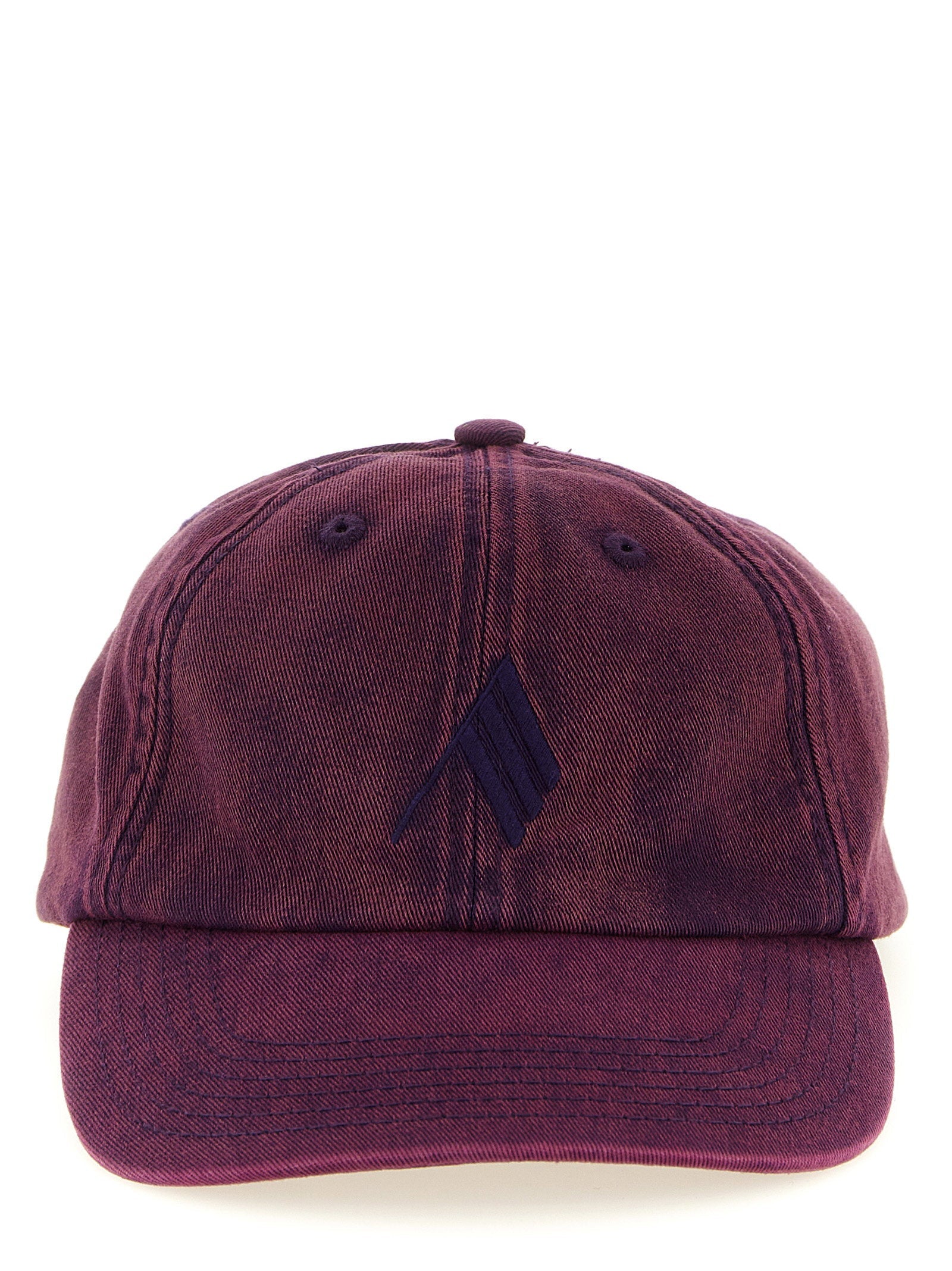 The Attico Logo-Embroidered Canvas Baseball Cap — Burgundy
