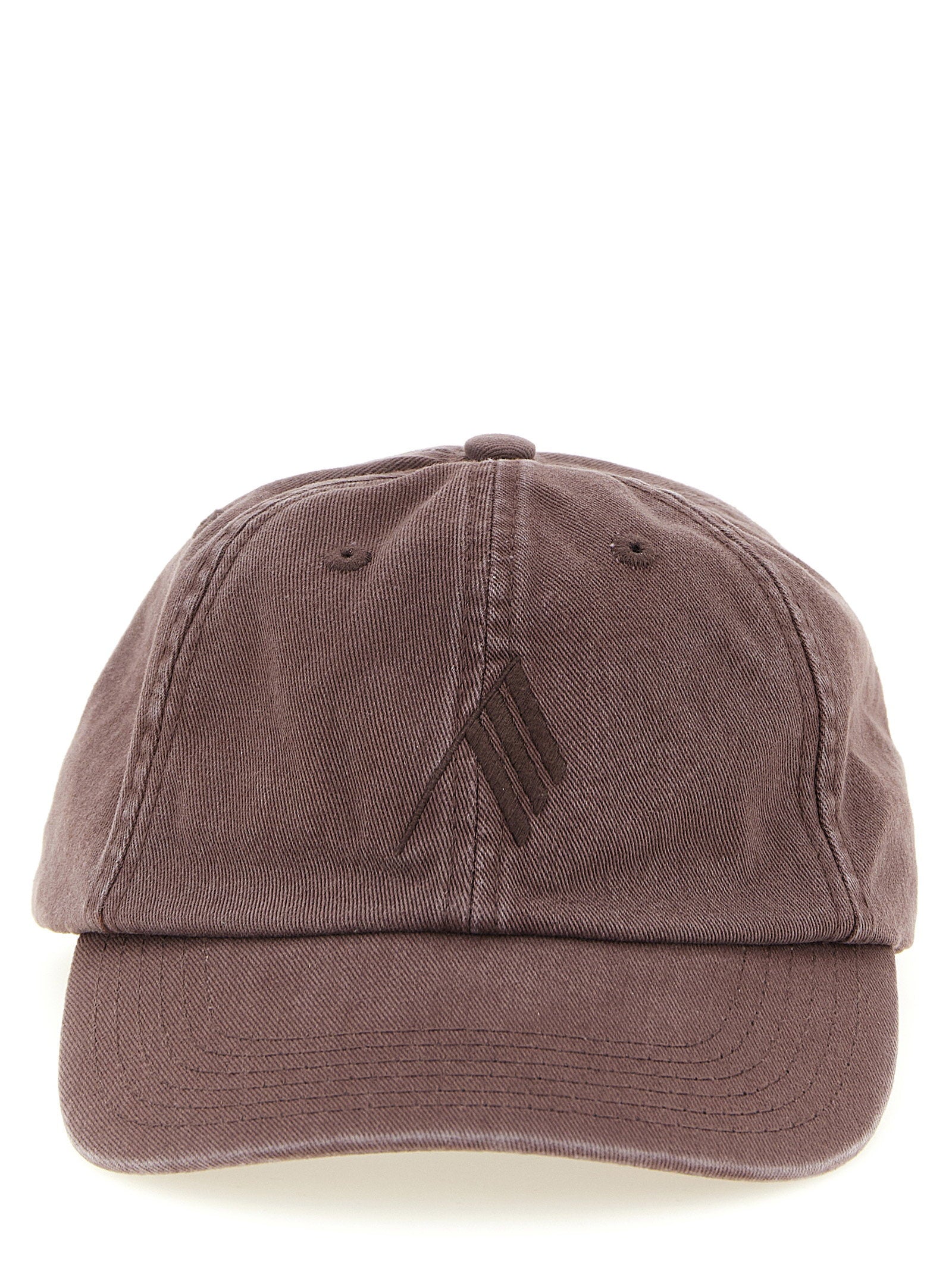 The Attico Tone-on-Tone Logo Canvas Baseball Cap — taupe