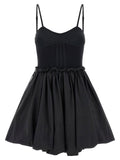 The Attico Taffeta Mini Dress — Black