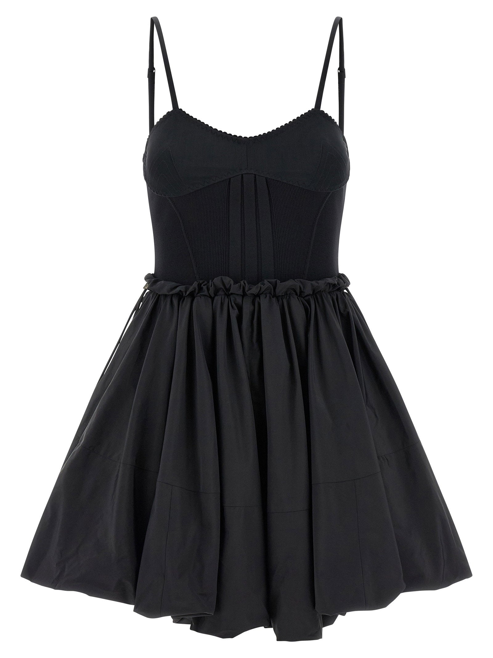 The Attico Taffeta Mini Dress — Black