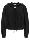 The Attico Nylon Hooded Bomber Jacket — Black