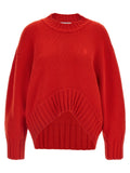 The Attico Asymmetrical Hem Sweater — Red
