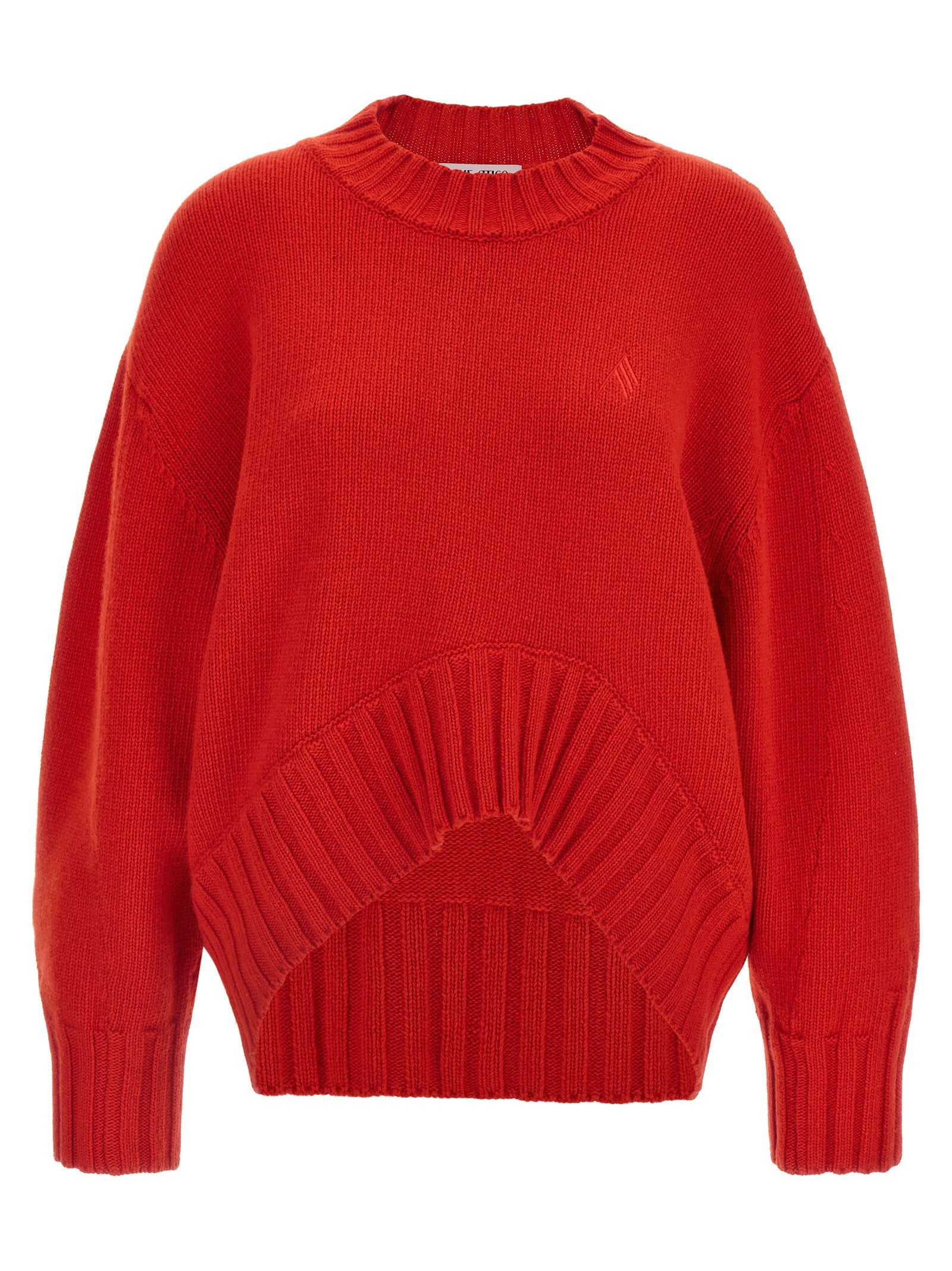 The Attico Asymmetrical Hem Sweater — Red