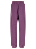 The Attico Logo-Embroidered Fleece Joggers — Purple
