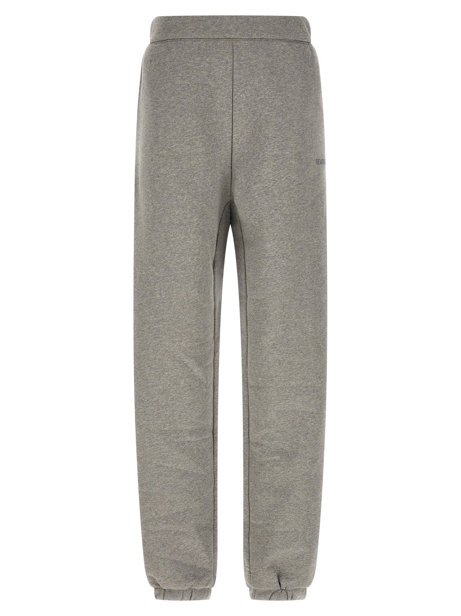 The Attico Logo-Embroidered Fleece Joggers — Grey